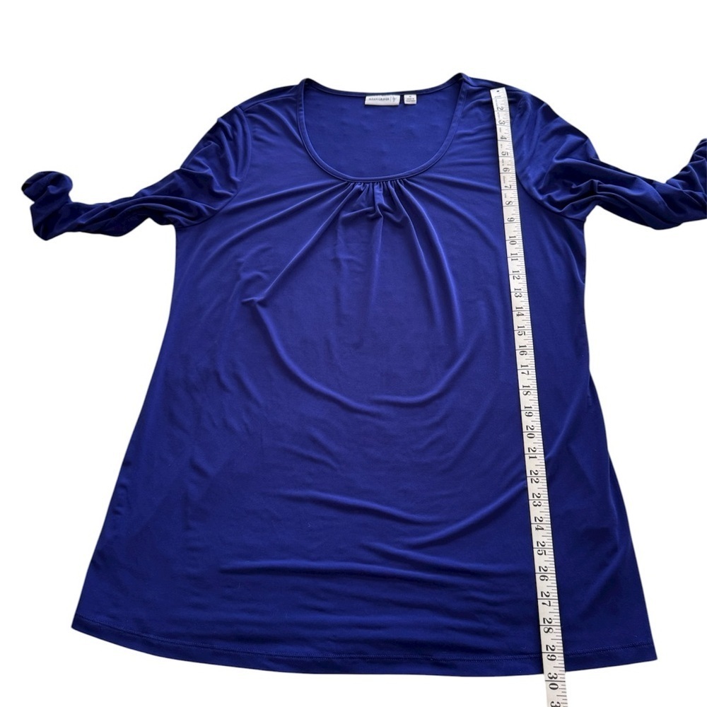 Susan Graver Liquid Knit Tunic Top Vibrant Blue Size Medium - Picture 7 of 7
